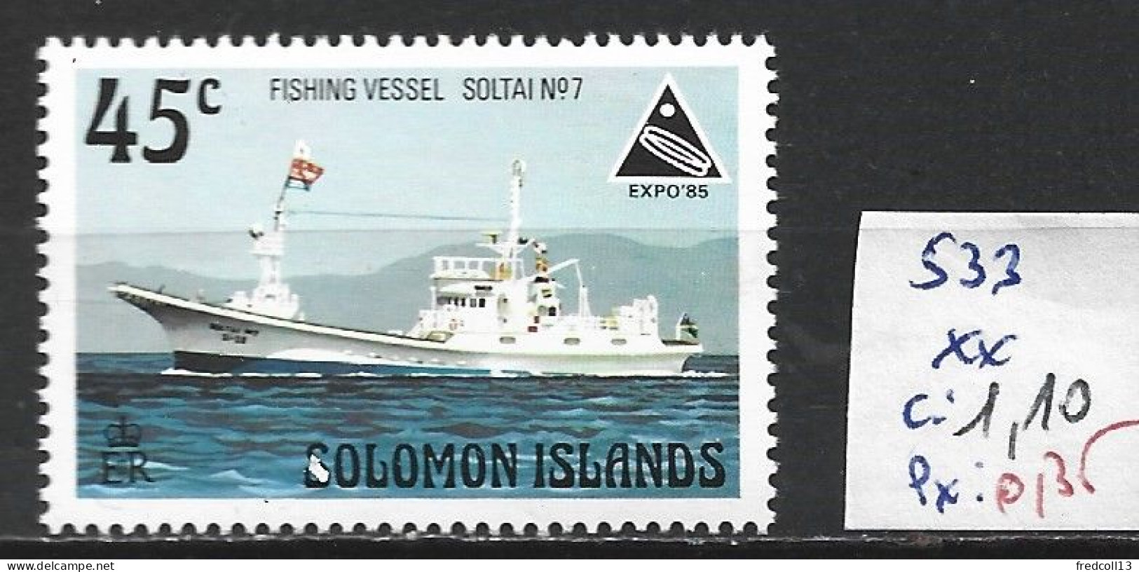 SALOMON 533 ** Côte 1.10 € - Islas Salomón (1978-...)