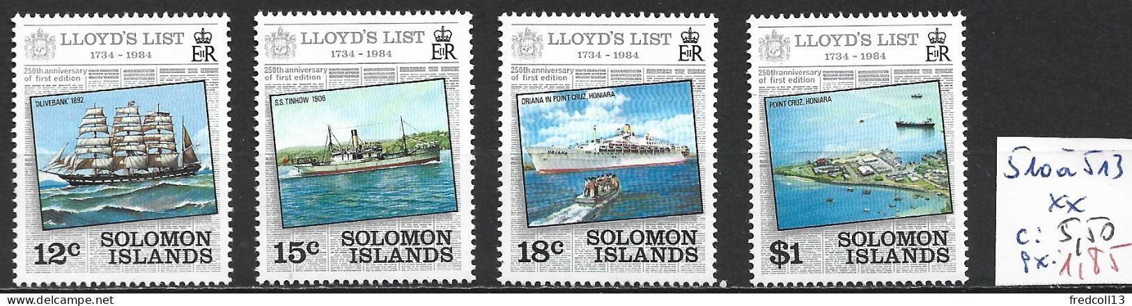 SALOMON 510 à 13 ** Côte 5.50 € - Salomon (Iles 1978-...)