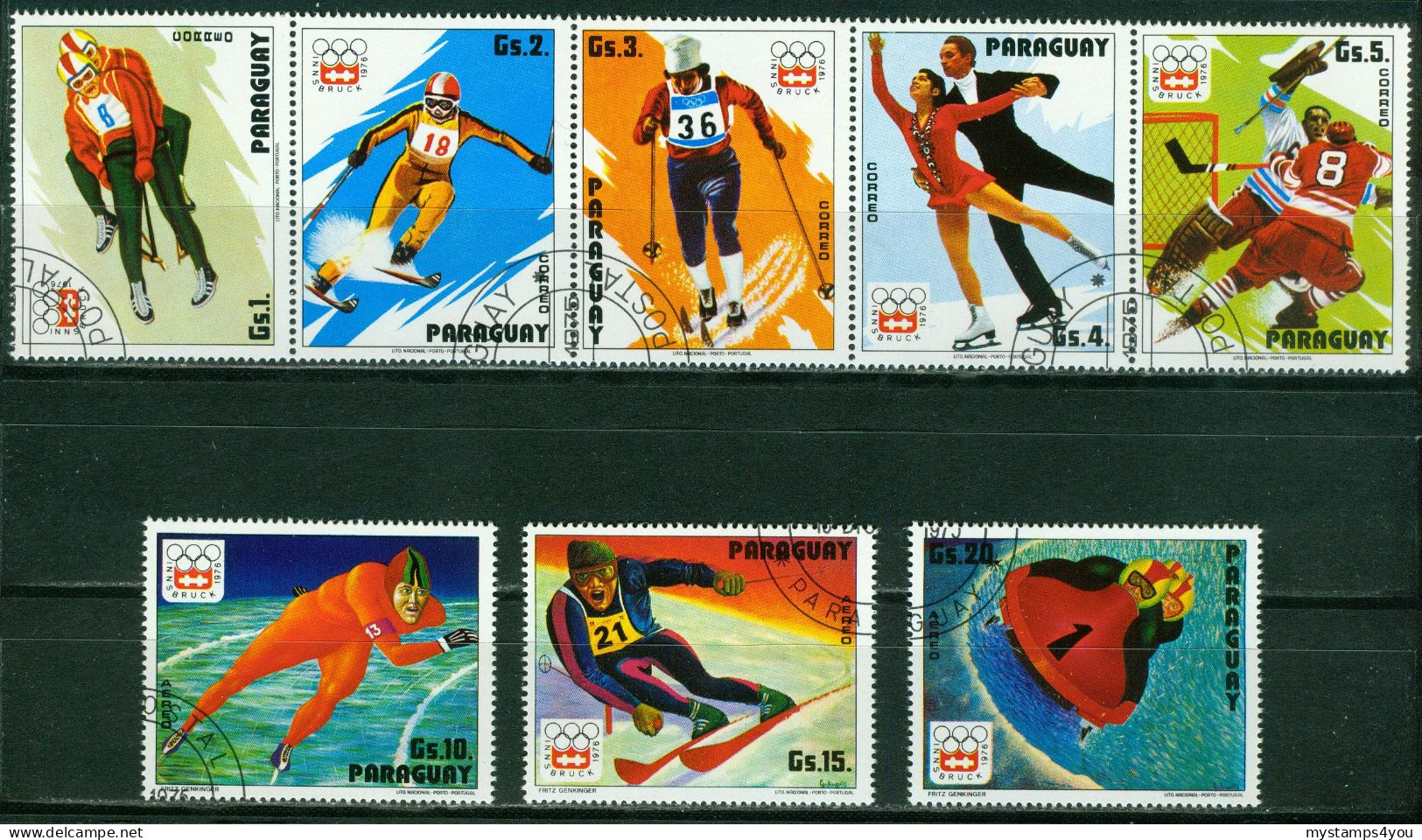 Bm Paraguay 1975 MiNr 2694-2701 Used | Olympic Games, Innsbruck 1976 #kar-1502b - Paraguay