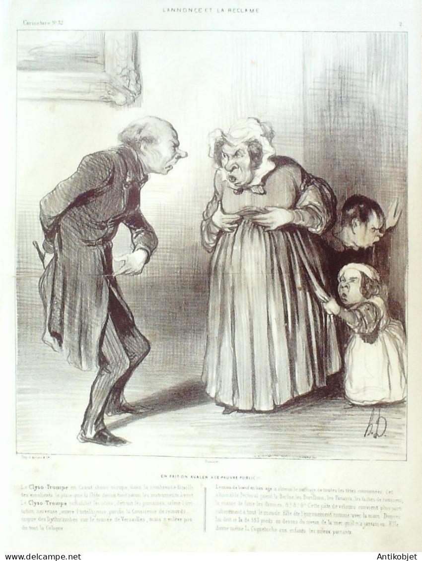 Litho Daumier Honoré Types Parisiens' Planche N°2 Signée 1838 - Estampas & Grabados