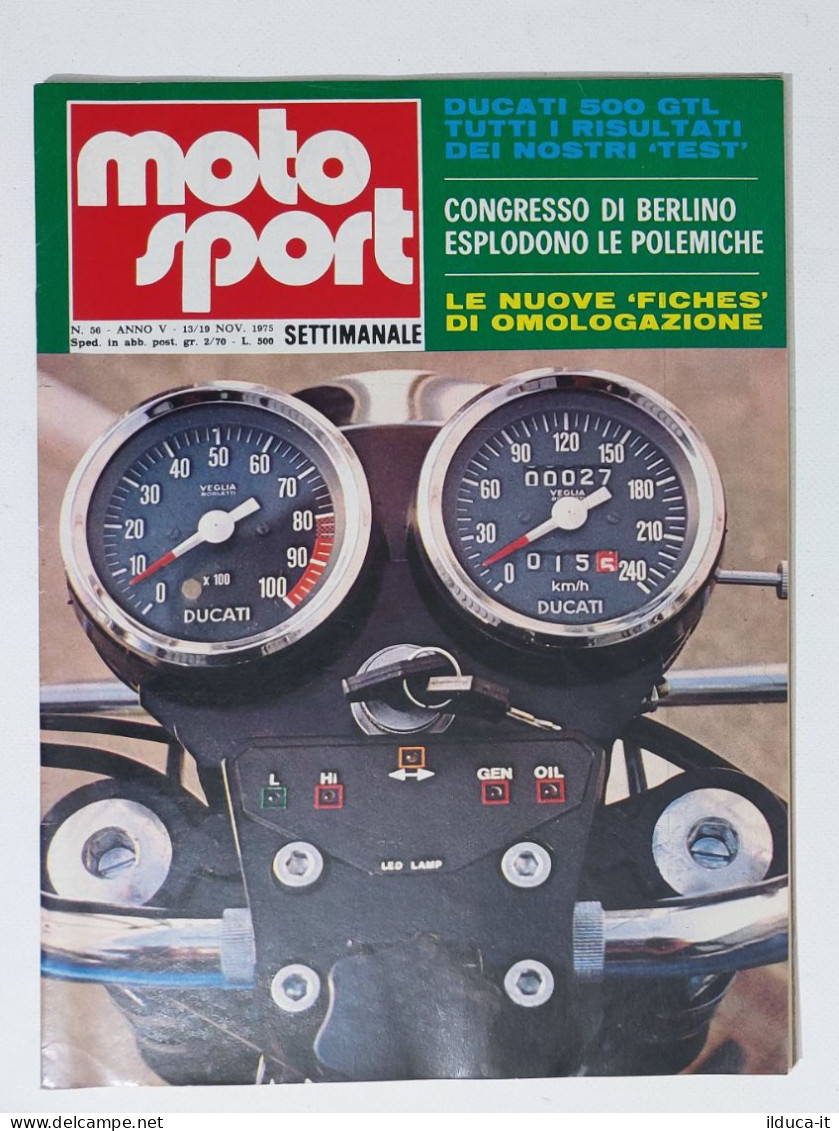 50594 Moto Sport 1975 A. V N. 56 - Ducati 500 GTL; Yamaha - Engines