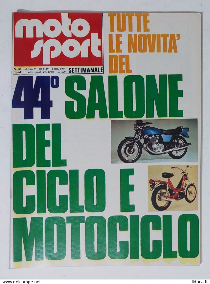 50598 Moto Sport 1975 A. V N. 58 - Vespa 125 TS; Speciale Salone Milano - Moteurs