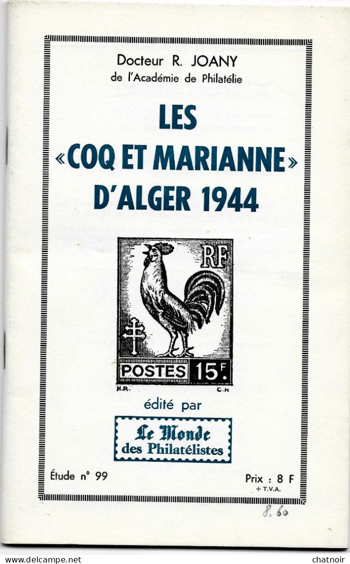 Les COQ Et MARIANNE  D' Alger  1944  Etude 99 - Autres & Non Classés