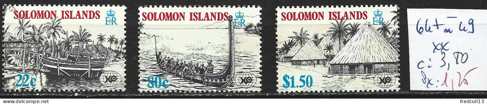 SALOMON 647 à 49 ** Côte 3.80 € - Islas Salomón (1978-...)