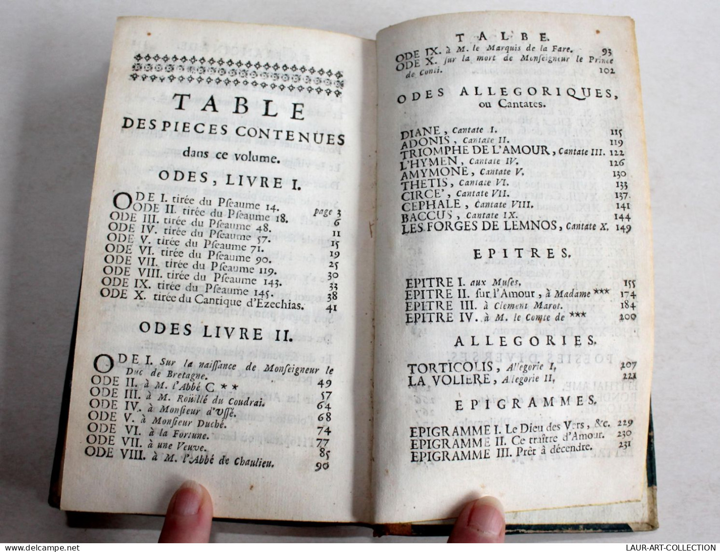 RARE EDITION ORIGINALE! OEUVRES DIVERSES De SIEUR R** J-B ROUSSEAU 1712 HEUBERGER, En TTBE ANCIEN LIVRE XVIIIe (2204.54) - 1701-1800
