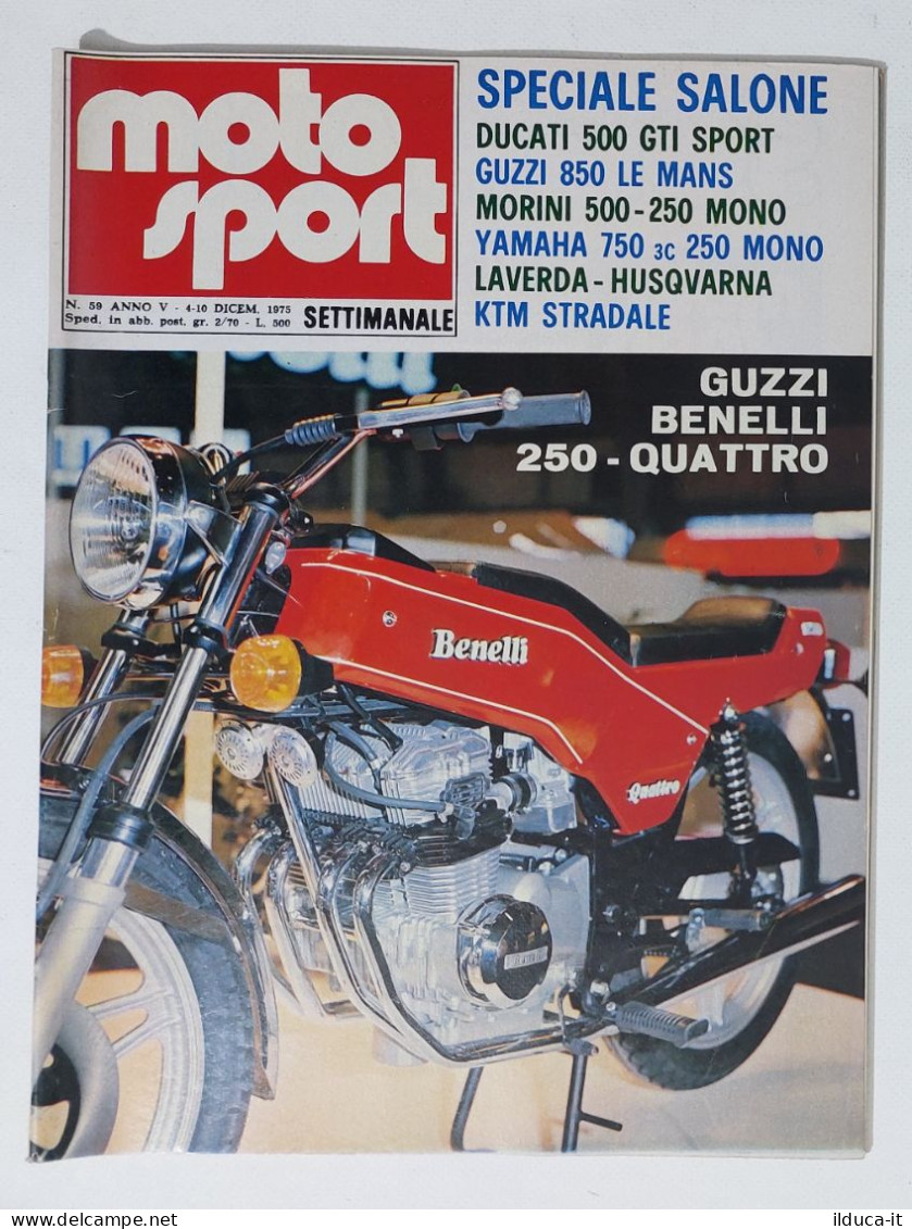 50599 Moto Sport 1975 A. V N. 59 - Ducati 500 GTI; Guzzi 850 Le Mans; Yamaha - Engines