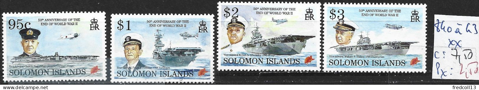 SALOMON 840 à 43 ** Côte 7.50 € - Solomon Islands (1978-...)