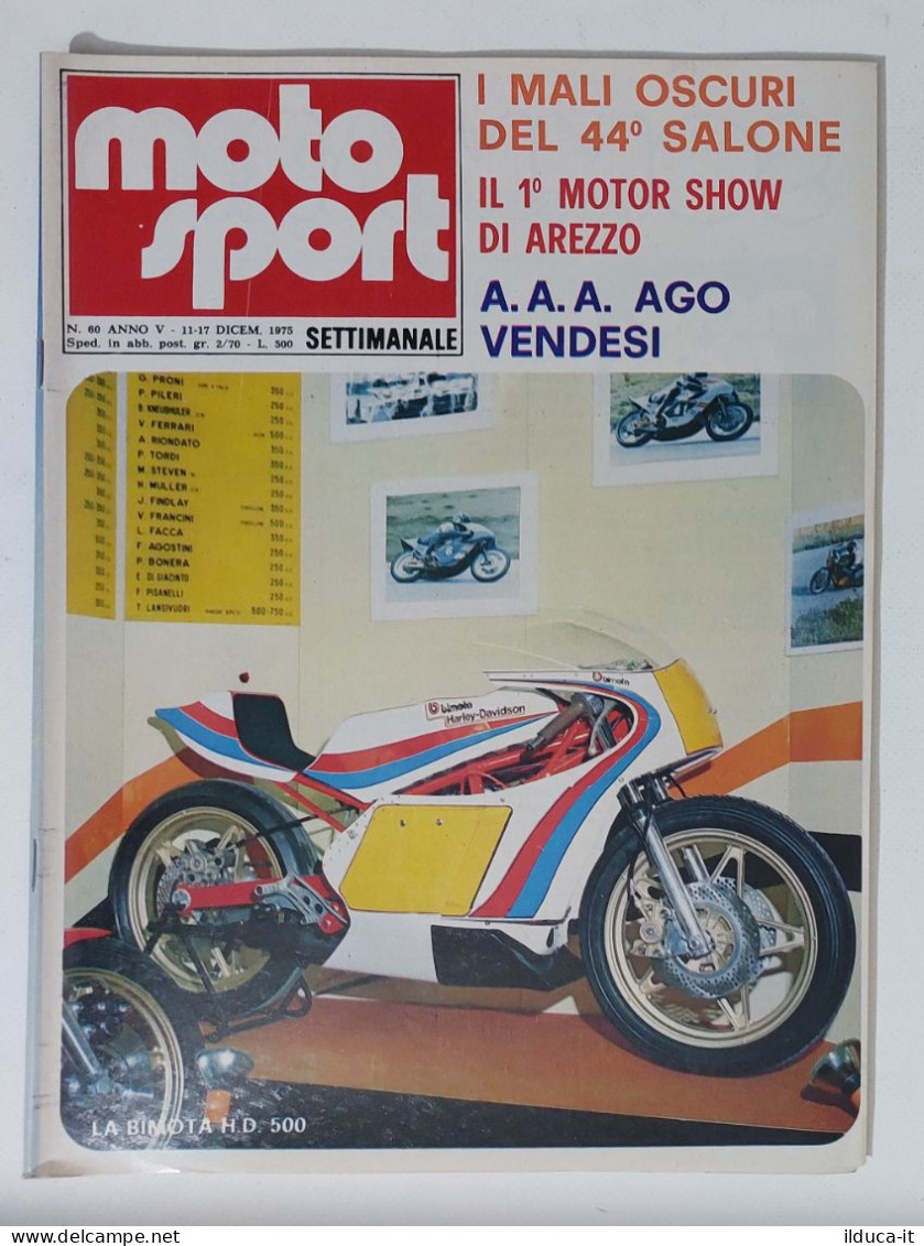 50605 Moto Sport 1975 A. V N. 60 - Motor Show; 44° Salone - Motori