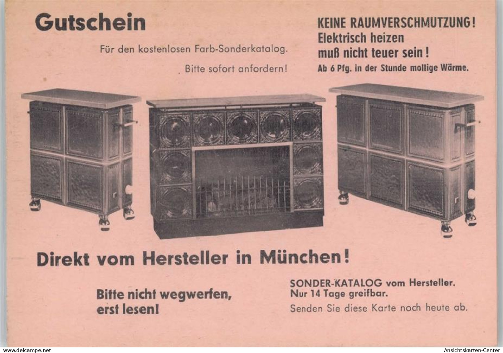 12006207 - Werbung Kachelofen - Gutschein - Advertising