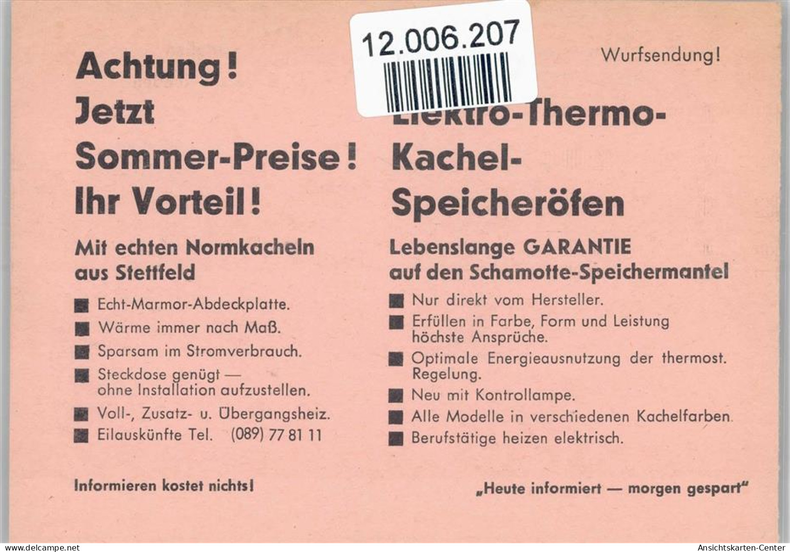 12006207 - Werbung Kachelofen - Gutschein - Publicidad