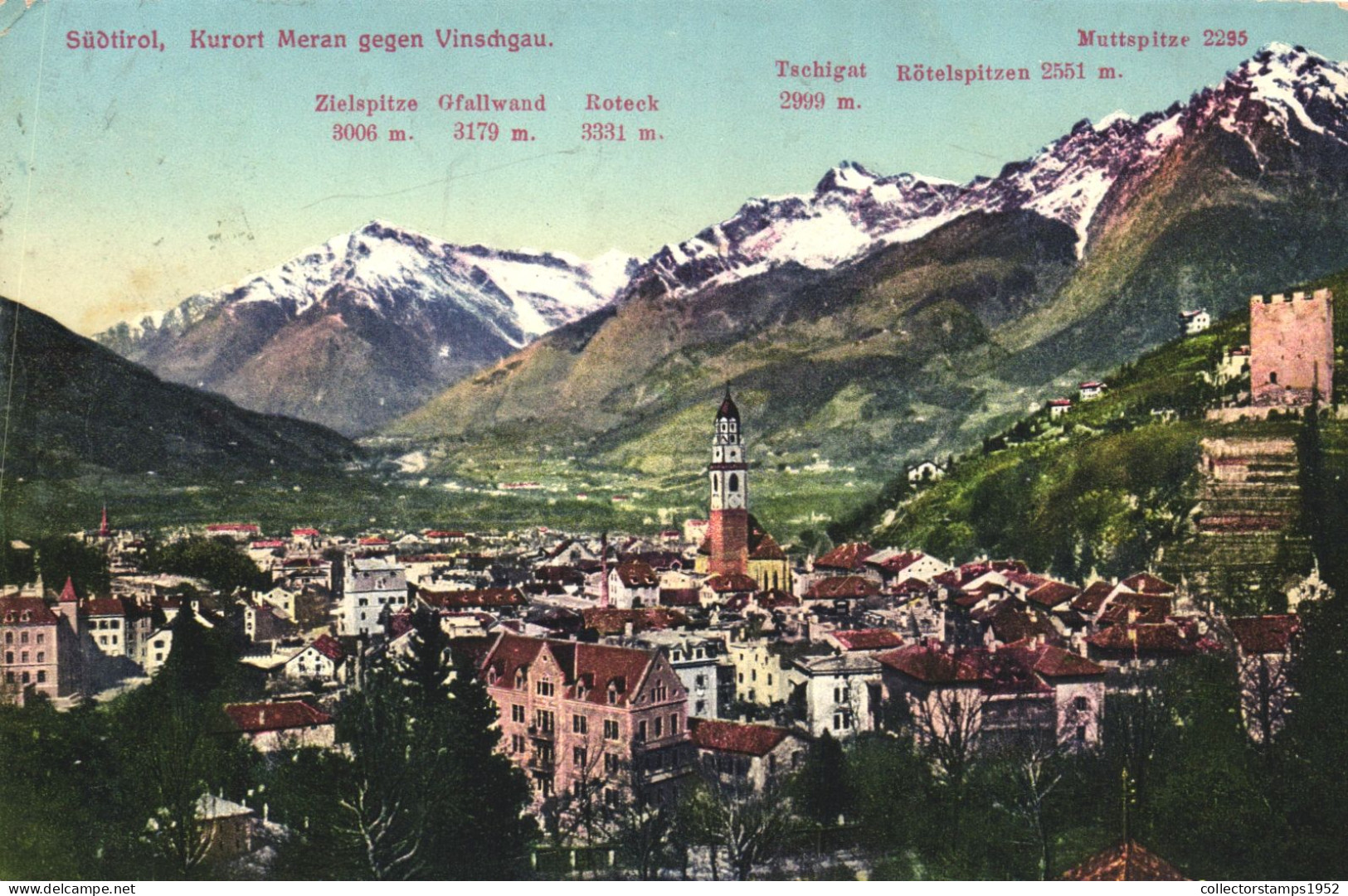 VINSCHGAU, BOLZANO, TRENTINO ALTO ADIGE, ARCHITECTURE, CHURCH, TOWER, MOUNTAIN, ITALY, POSTCARD - Bolzano