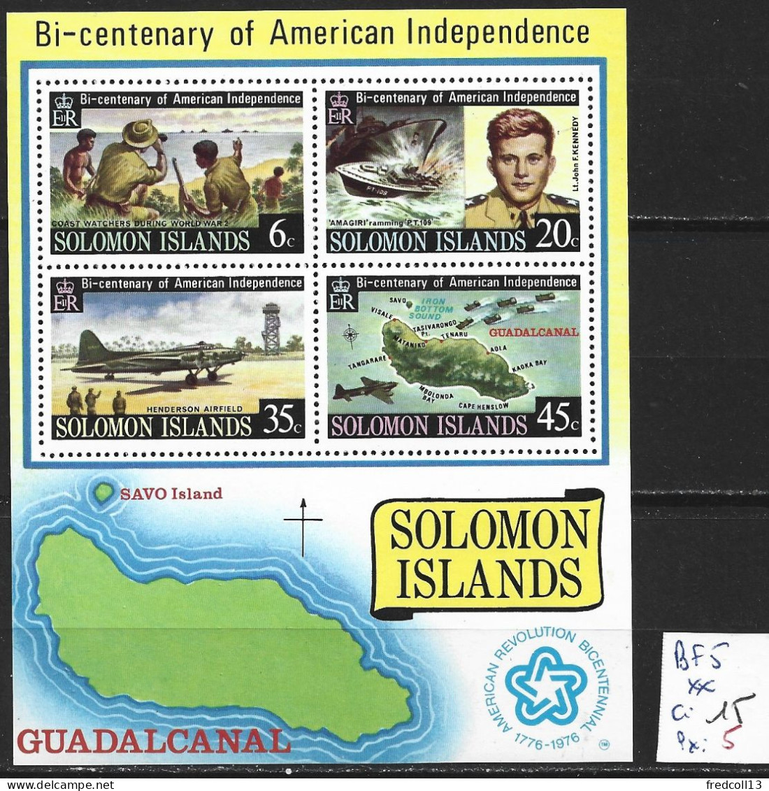 SALOMON BF 5 ** Côte 15 € - Isole Salomone (...-1978)