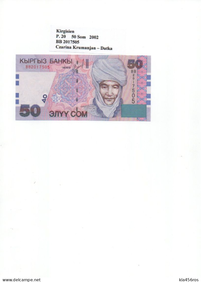 Kirgistan  P. 20  50 Som 2002 UNC - Kyrgyzstan