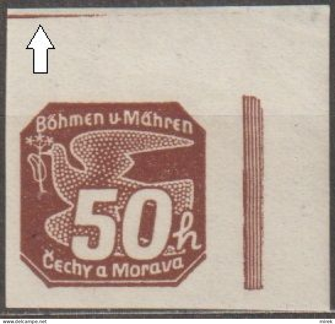 066/ Pof. NV 8, Corner Stamp, Dividing Line On Upper Border - Unused Stamps