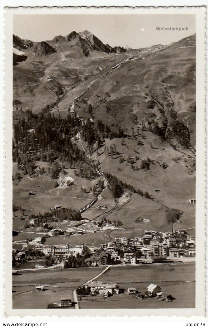 DAVOS - DORF MIT PARSENNBAHN BIS WEISSFLUHJOCH - GRISONS - 1941 - Vedi Retro - Formato Piccolo - Davos