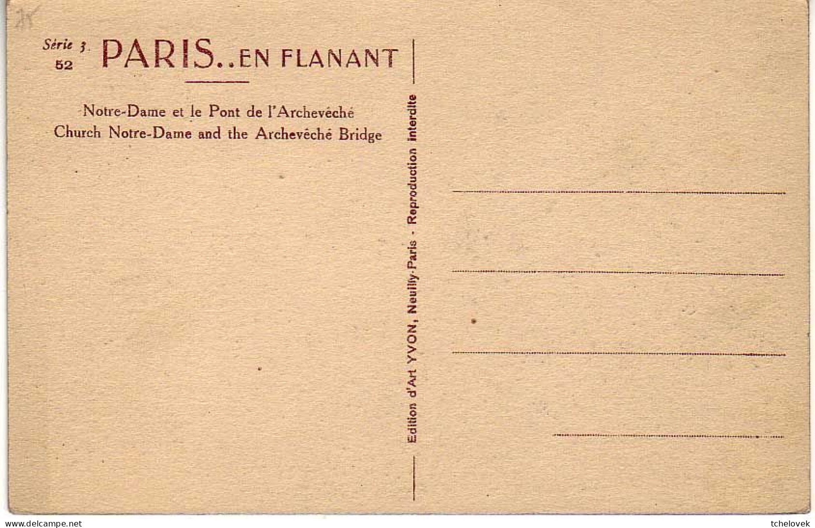 (75). Paris. Ed Yvon 36 75 0273. Notre Dame & 215 & 101 & 52 & 21