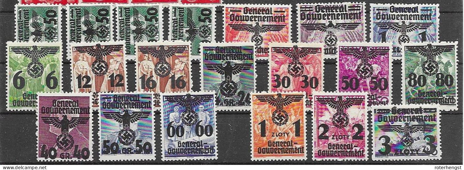 Generalgouvernement Mh * Service Stamps Lot 1940 (over 50 Euros Including Michel 37 Already 18 Euros) - Bezetting 1938-45