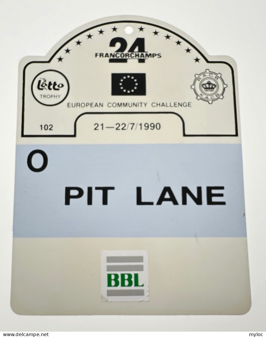 Sport Automobile. 24 Heures De Francorchamps. Badge. Laissez-passer. Pit Lane - Car Racing - F1