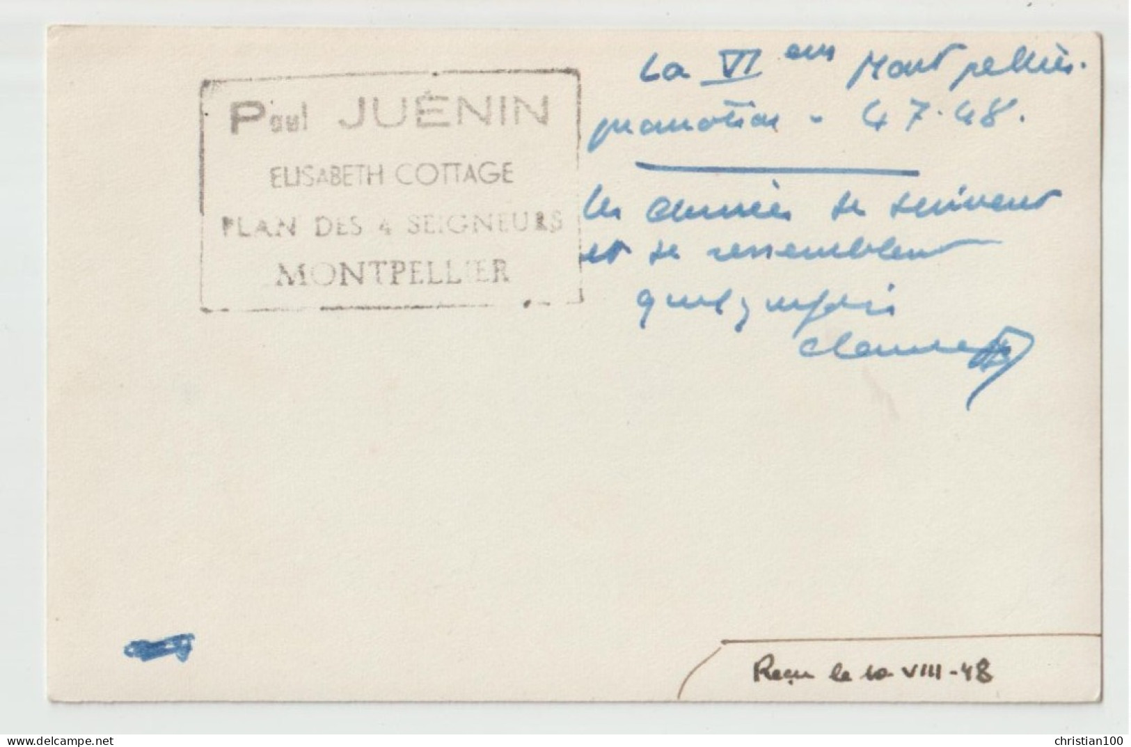 CARTE PHOTO ( PAUL JUENIN MONTPELLIER ) - RASSEMBLEMENT DE SCOUTS DE MONTPELLIER  LA VI ème PROMOTION DE 1947- 1948 - - Montpellier