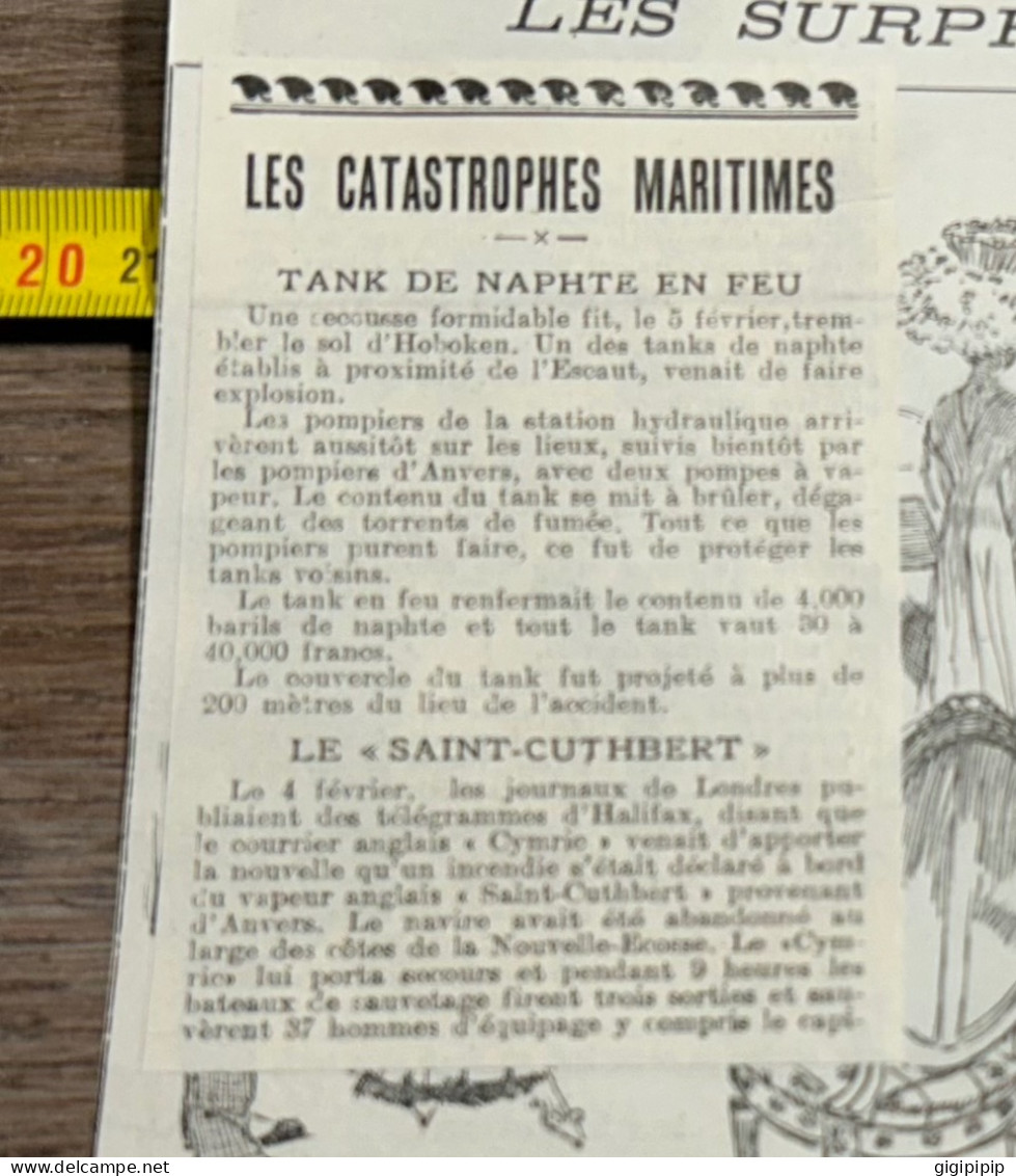 1908 PATI CATASTROPHES MARITIMES Saint-Cuthbert Hoboken Lez-Anvers TANK DE NAPHTE EN FEU - Sammlungen