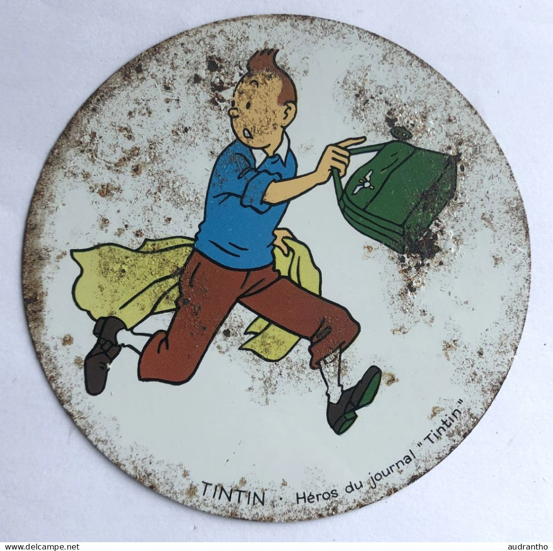 Plaque D'un COUVERCLE De BOITE TONIMALT - Tintin Années 60 - Héros Journal Tintin - Advertentie