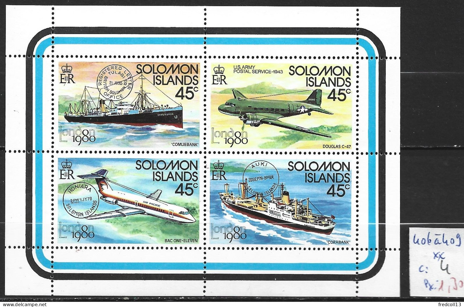 SALOMON 406 à 409 ** Côte 4 € - Solomon Islands (1978-...)