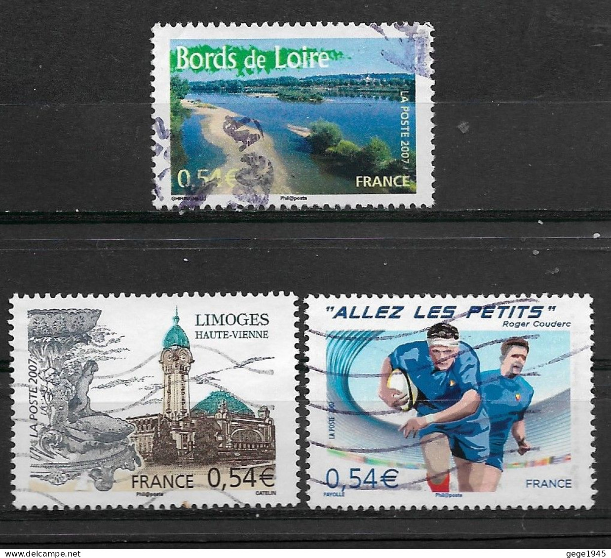 France 2007 Oblitéré N° 4017 - 4029 - 4032  -  Bords De Loire  -  Limoges - Rugby  " Allez Les Petits " - Used Stamps