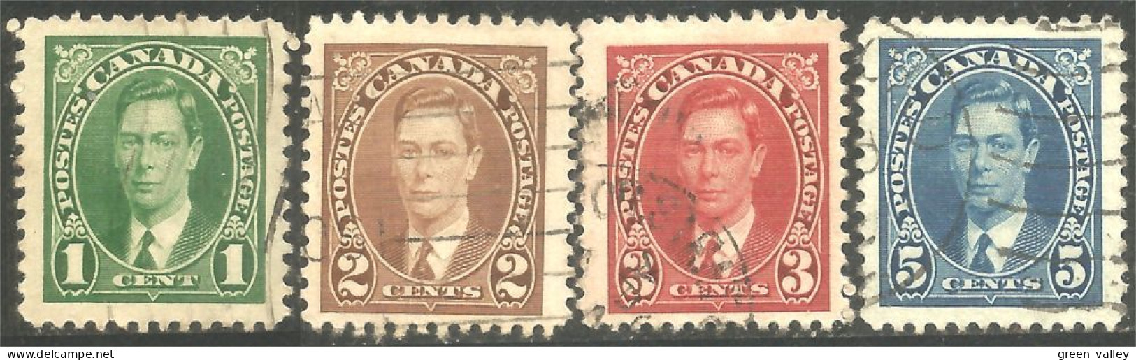 951 Canada 1937 King Roi George VI Mufti Issue 4 Timbres Stamps (484f) - Royalties, Royals