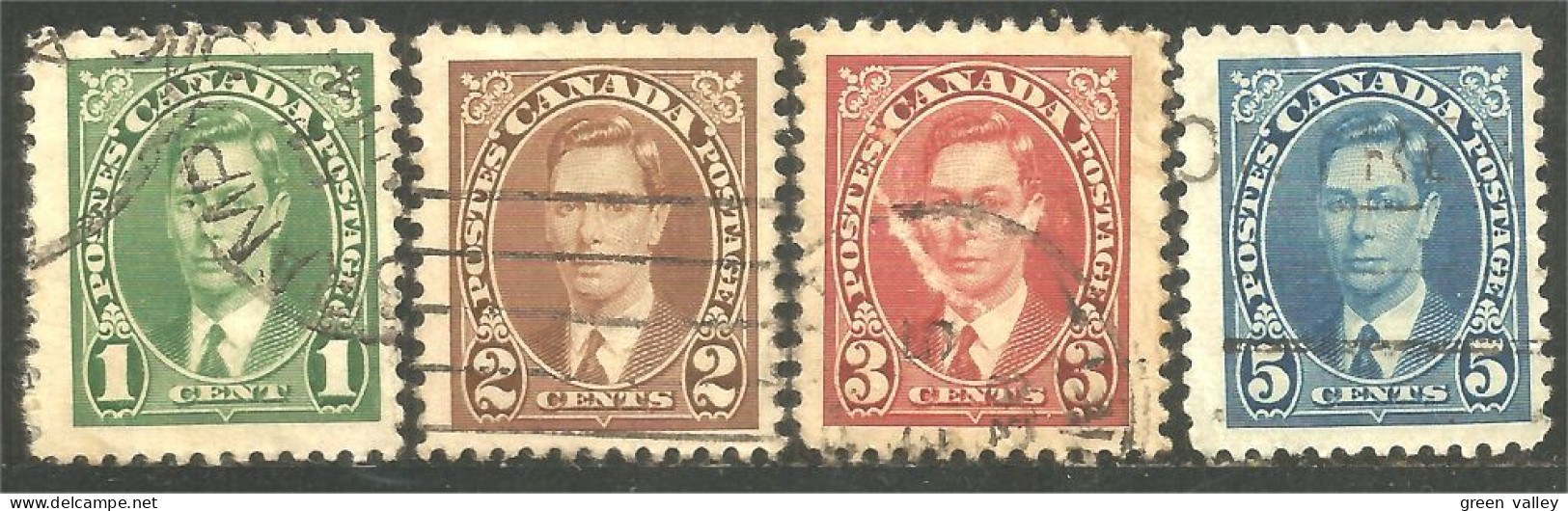 951 Canada 1937 King Roi George VI Mufti Issue 4 Timbres Stamps (484b) - Usados