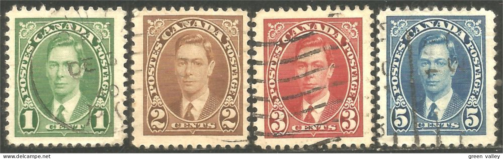 951 Canada 1937 King Roi George VI Mufti Issue 4 Timbres Stamps (484e) - Königshäuser, Adel