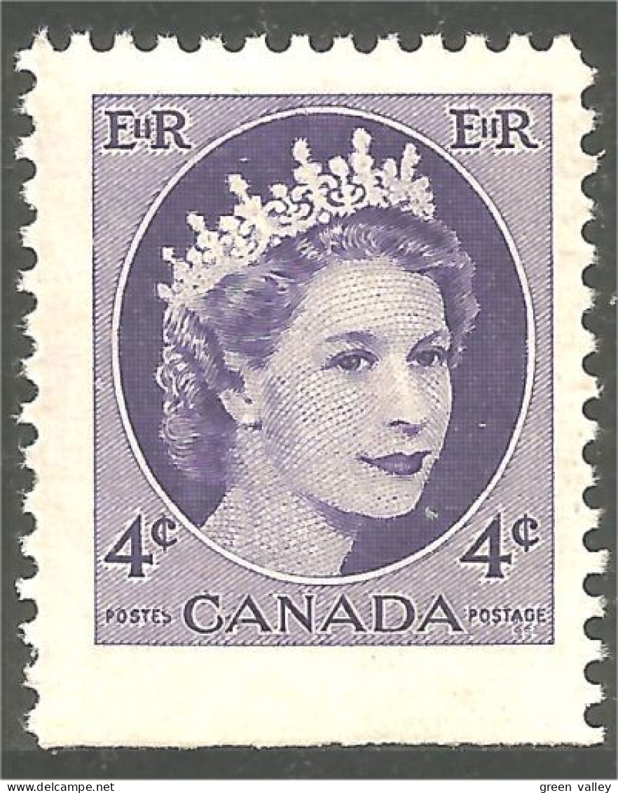 951 Canada 1954 #340a Queen Elizabeth Wilding Portrait Booklet Stamp 4c Violet MNH ** Neuf SC (458c) - Unused Stamps