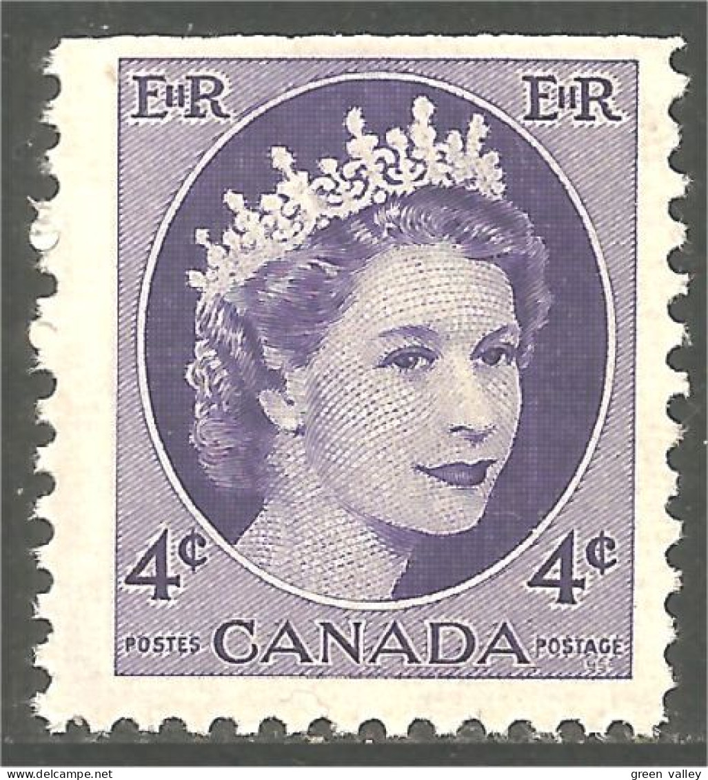 951 Canada 1954 #340a Queen Elizabeth Wilding Portrait Booklet Stamp 4c Violet MNH ** Neuf SC (458b) - Ungebraucht