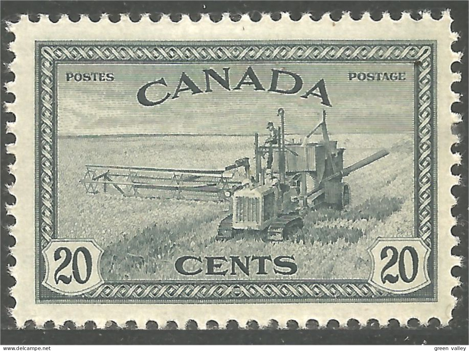 951 Canada 1946 #271 George VI 4c Carmine Peace Issue Combine Harvesting Récolte Moisson MH * Neuf (457) - Ungebraucht