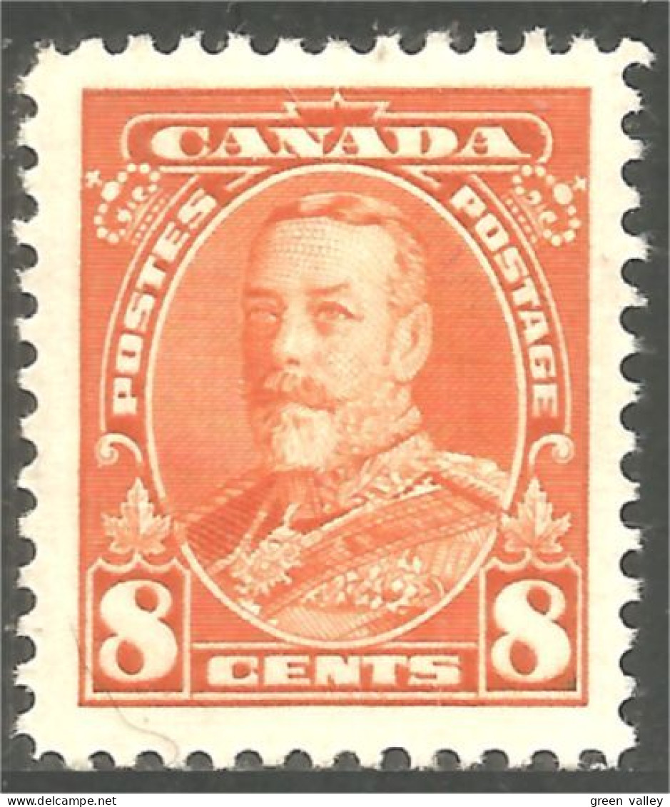951 Canada 1935 #222 Roi King George V Pictorial Issue 8c Orange MH * Neuf VF (439) - Unused Stamps