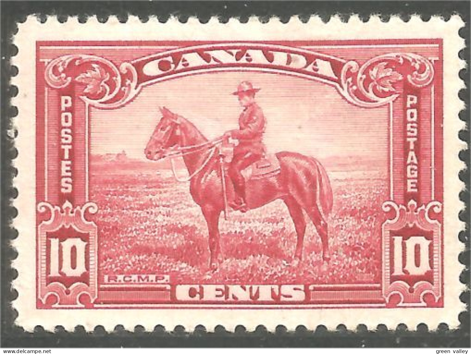 951 Canada 1935 #223 George V Pictorial Issue 10c RCMP Police Cheval Horse MH * Neuf CV $12.200 VF (440) - Nuevos