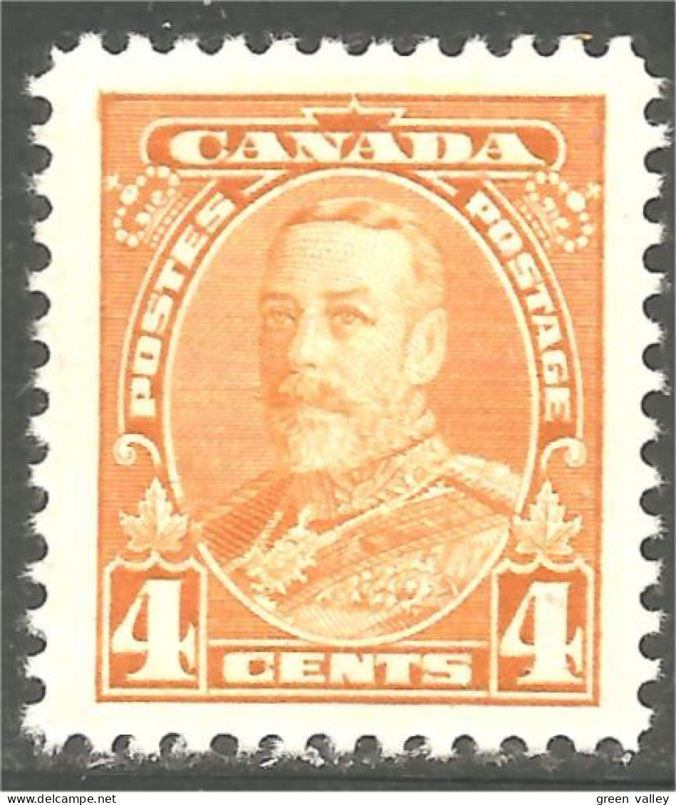 951 Canada 1935 #220 Roi King George V Pictorial Issue 4c Yellow Jaune MH * Neuf VF (437) - Neufs