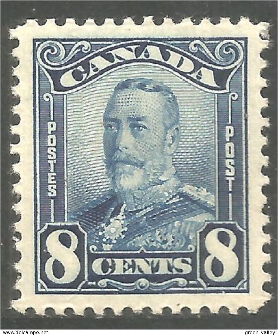 951 Canada 1928 #153 Roi King George V Scroll Issue 8c Blue Bleu MH * Neuf CV $25.00 VF (425) - Ungebraucht