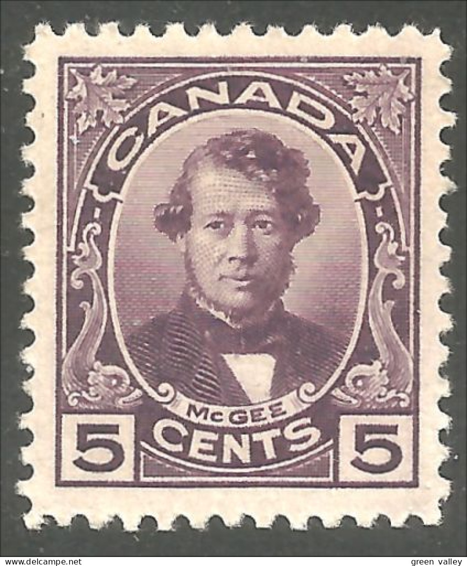 951 Canada 1927 #146 Thomas D'Arcy McGee 5c Violet MH * Neuf F-VF (422) - Unused Stamps