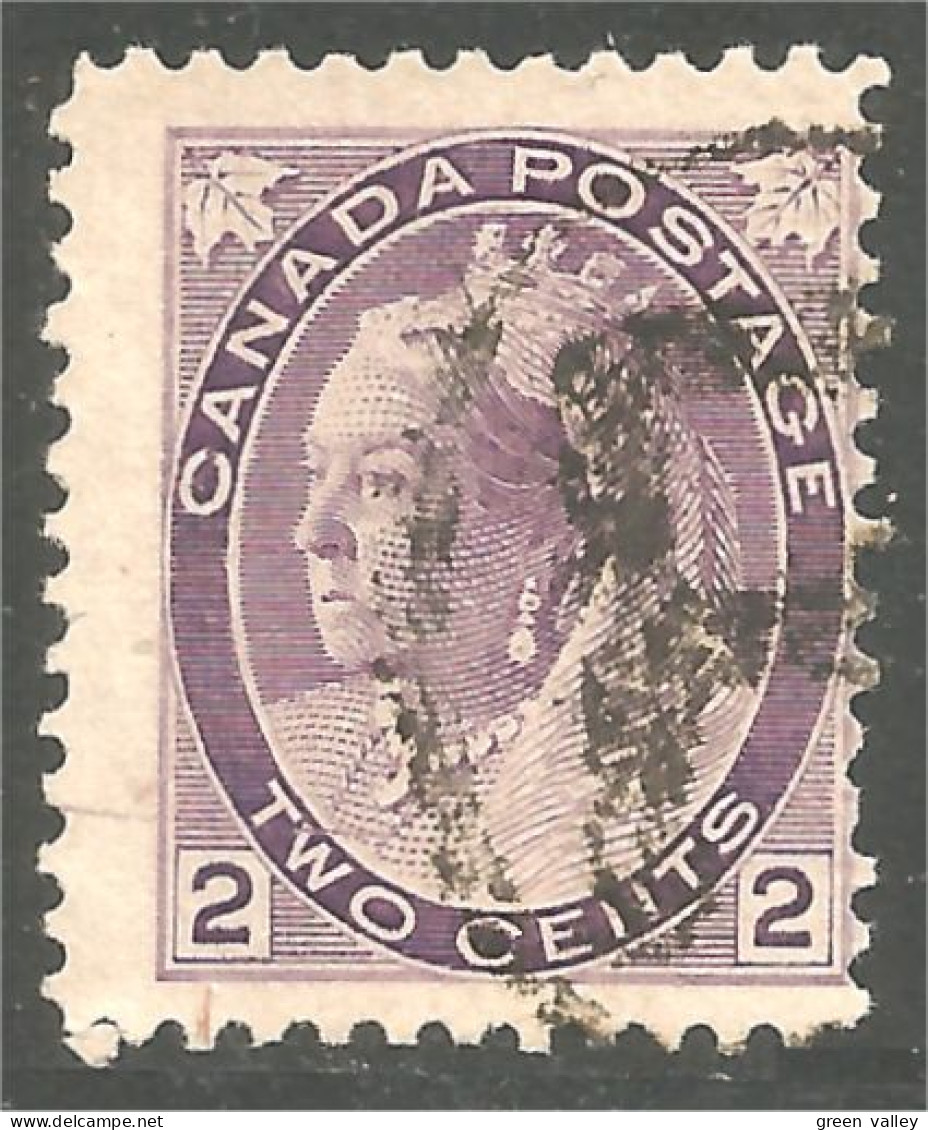 951 Canada 1899 #76a Queen Victoria Numeral Issue 2c Violet Papier épais Thick Paper CV $7.50 (408) - Used Stamps