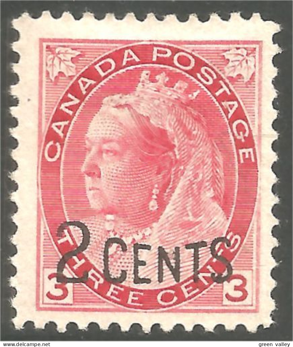 951 Canada 1899 #88 Provisional 2c On 3c Numeral Issue MH * Neuf CV $35.00 F-VF (412) - Ongebruikt