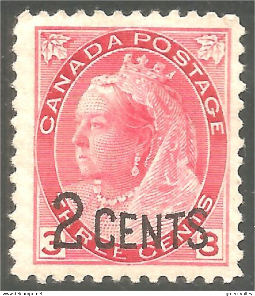 951 Canada 1899 #88 Provisional 2c On 3c Numeral Issue MNH ** Neuf SC CV $75.00 F-VF (411) - Unused Stamps