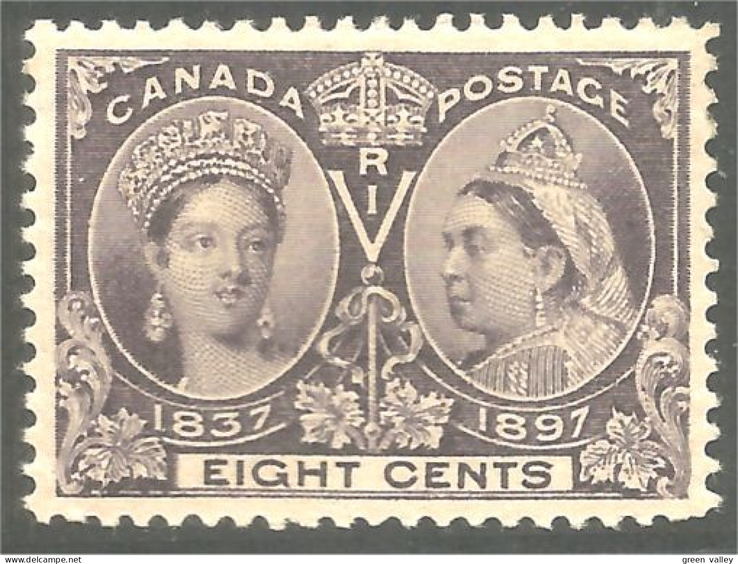 951 Canada 1897 #56 Queen Victoria Diamond Jubilee 8c Violet MH * Neuf CV $200.00 VF (407) - Nuovi