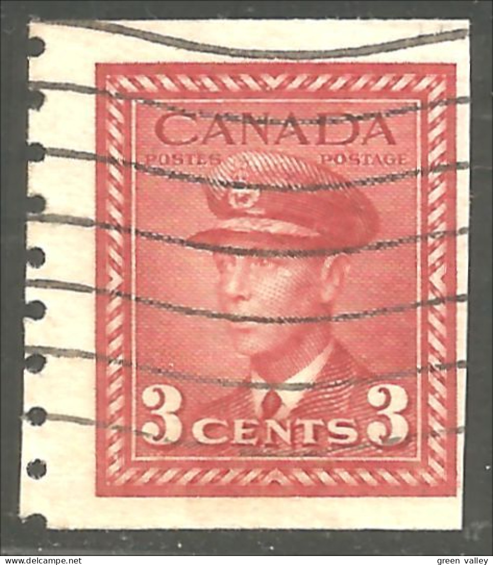 951 Canada 1942 George VI War Issue 3c Carmin Roulette Coil (364) - Used Stamps