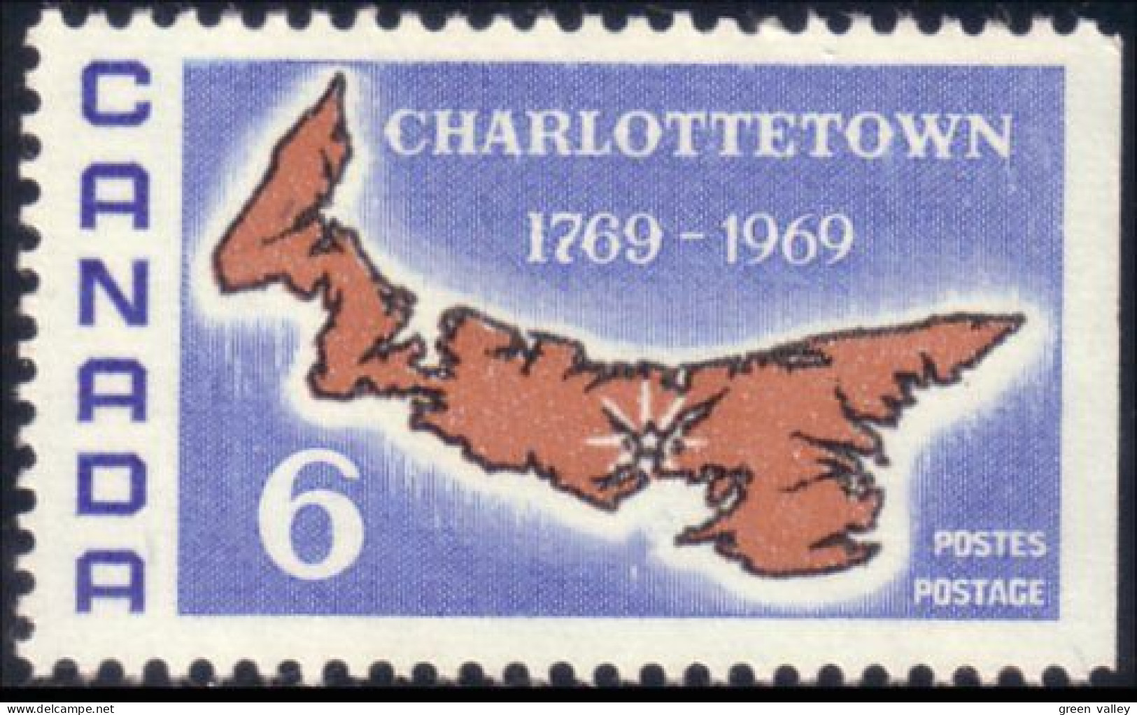 951 Canada Charlotteville Ile Island Map Carte MNH ** Neuf SC (328b) - Iles