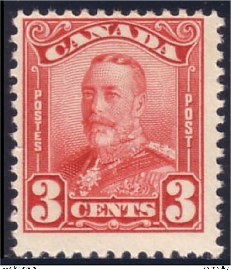 951 Canada George V Scroll 3c Carmine MNH ** Neuf SC (238) - Unused Stamps
