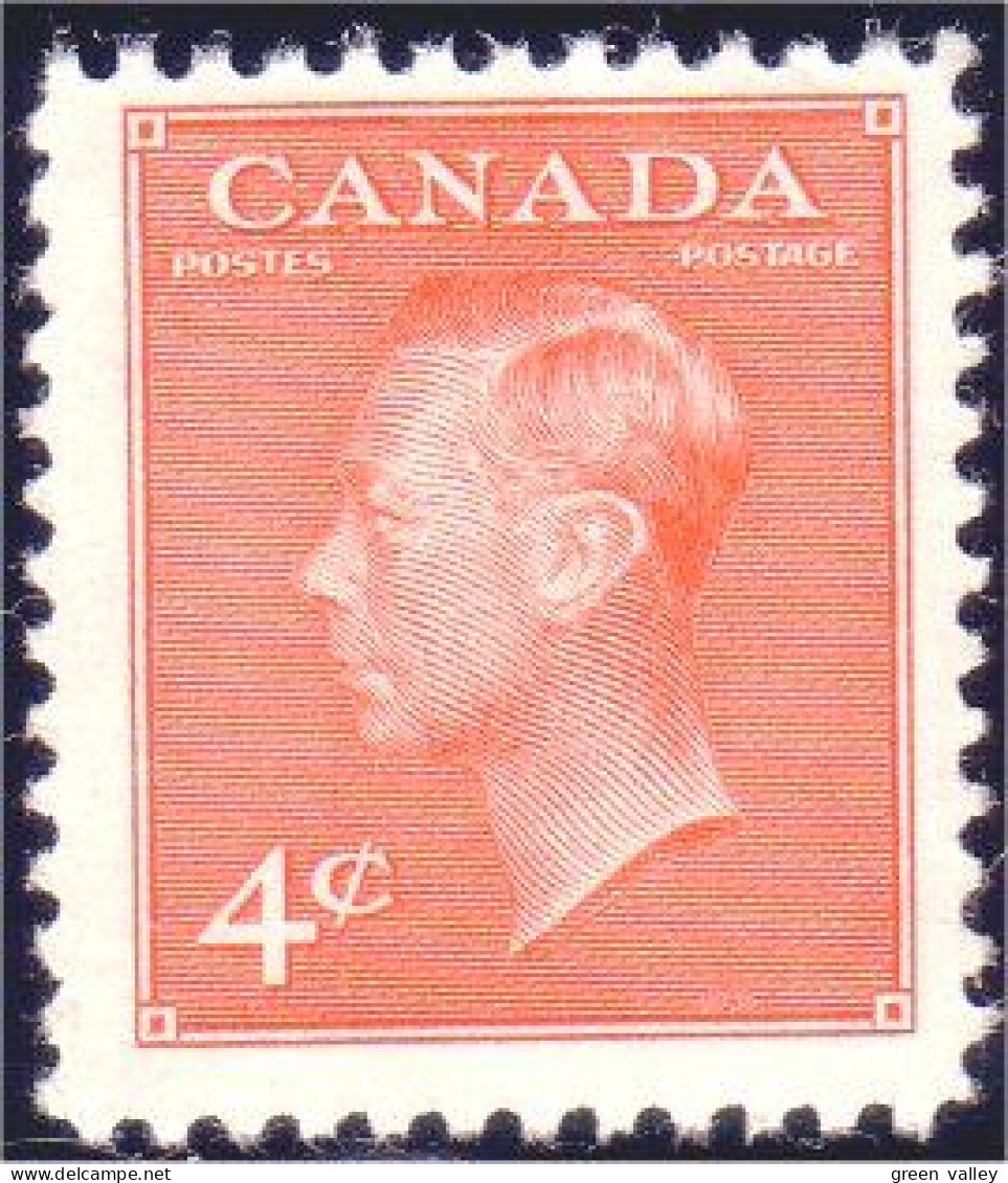 951 Canada 1951 George VI POSTES-POSTAGE 4c Orange MNH ** Neuf SC (172) - Ongebruikt