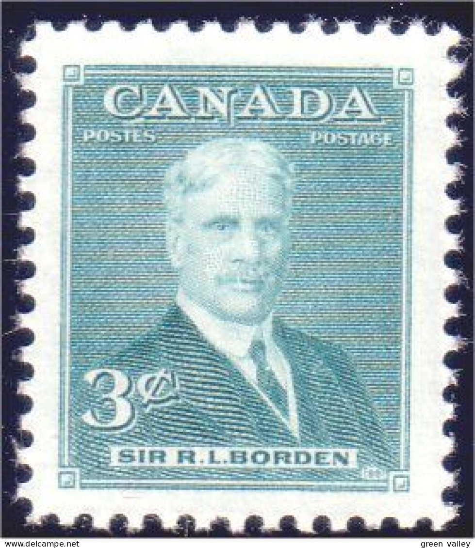 951 Canada 1951 Sir Robert Borden MNH ** Neuf SC (167b) - Sonstige & Ohne Zuordnung