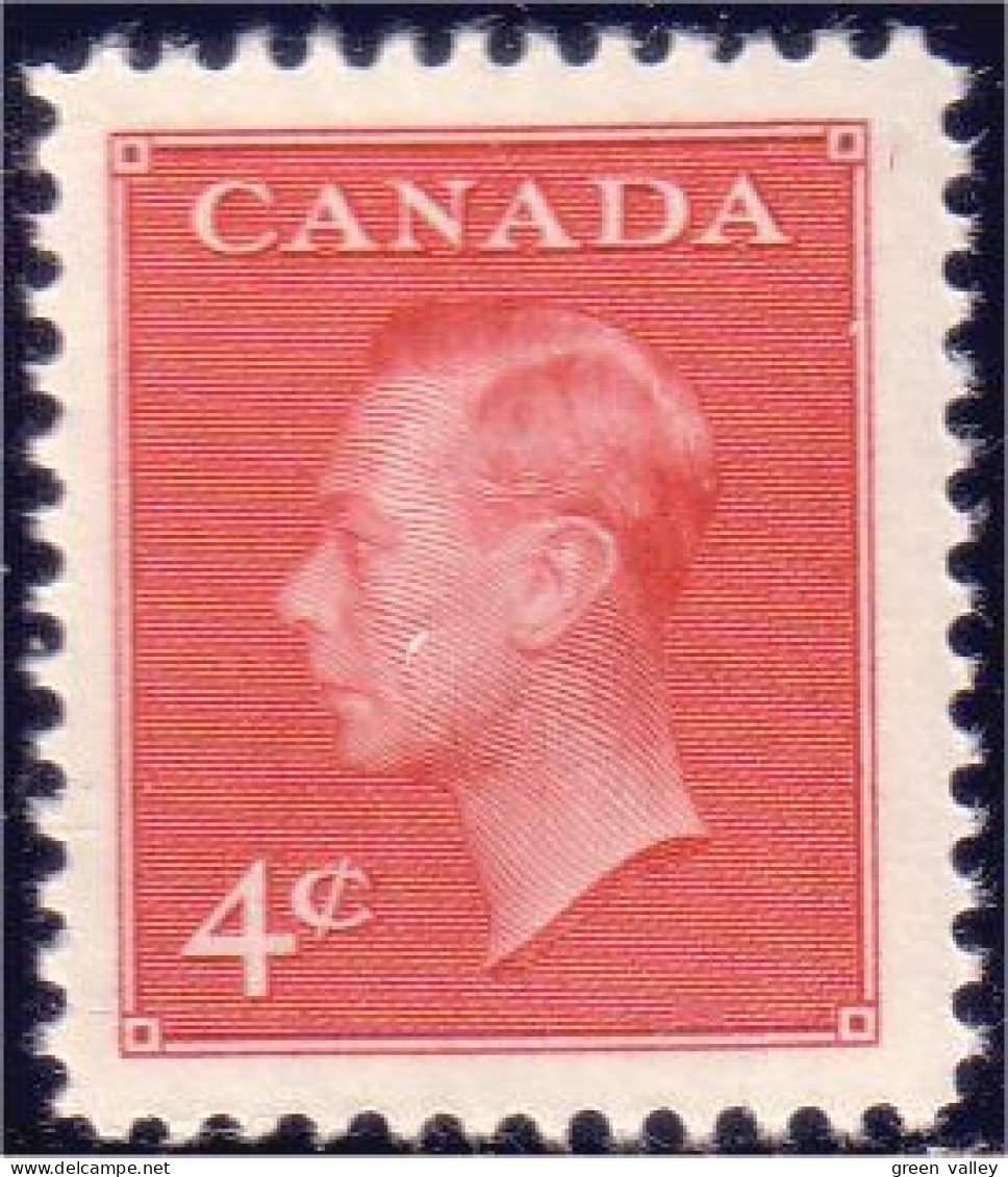 951 Canada 1950 George VI POSTES-POSTAGE Omitted 4c Carmine MNH ** Neuf SC (153) - Ongebruikt