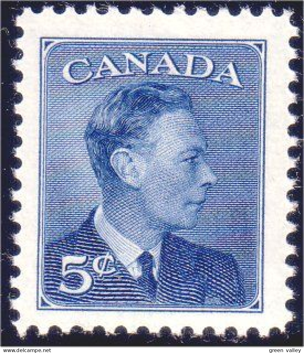 951 Canada 1950 George VI POSTES-POSTAGE Omitted 5c Bleu Blue MNH ** Neuf SC (157) - Royalties, Royals