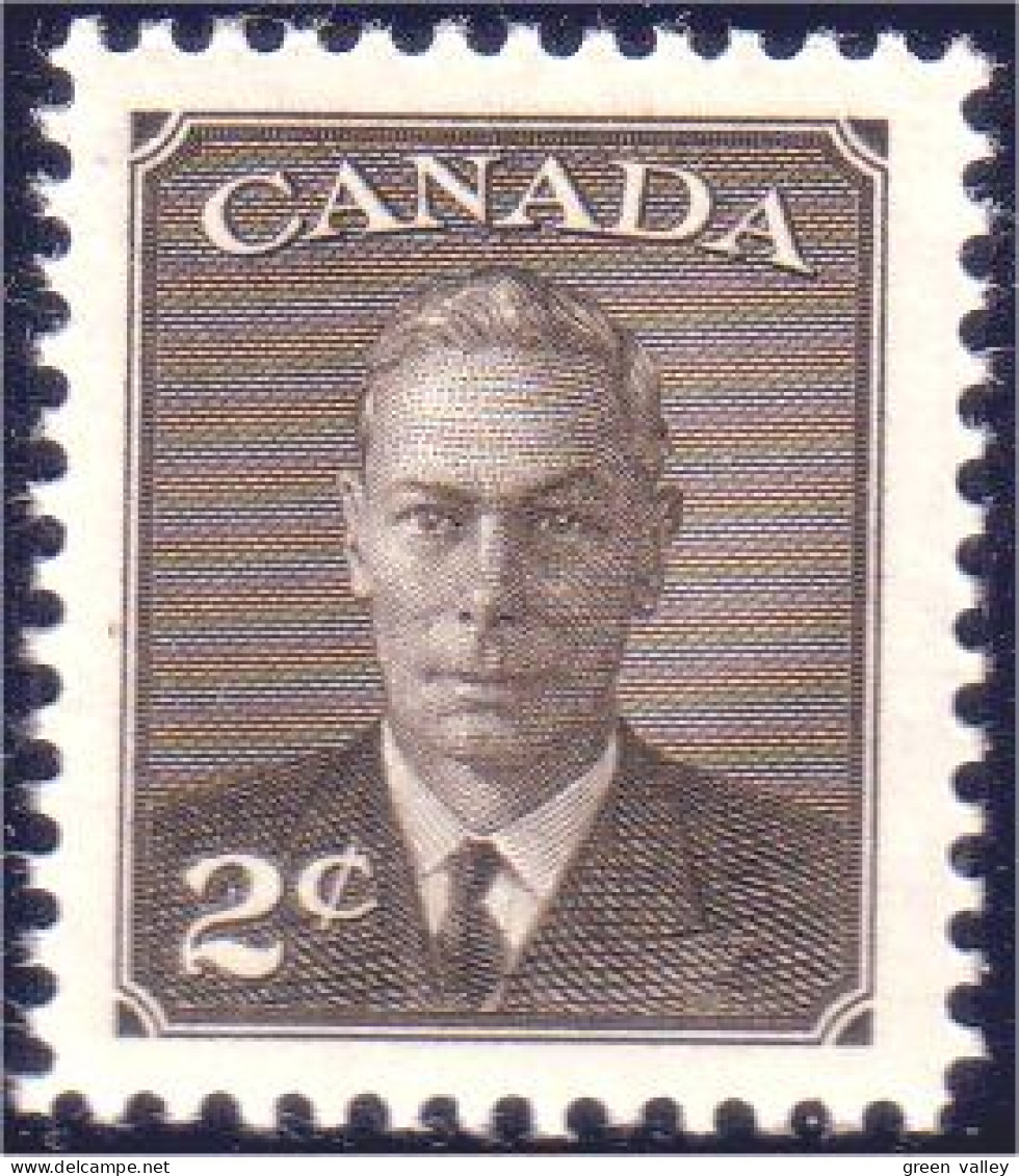 951 Canada 1950 George VI POSTES-POSTAGE Omitted 2c Sepia MNH ** Neuf SC (151a) - Neufs